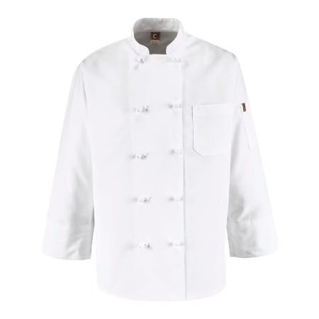 Vf Imagewear Chef Designs 10 Button-Front Chef Coat, Knot Buttons, White, Polyester, XS 0421WHRGXS